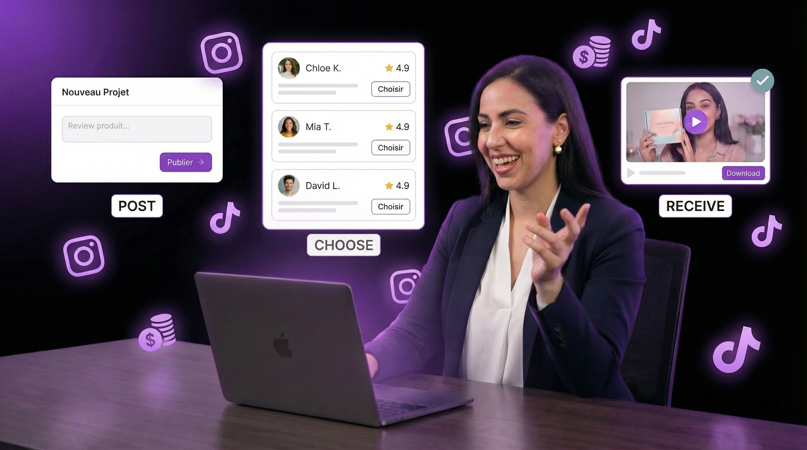 Comment ça marche: Publiez, Choisissez, Recevez